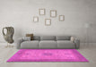 Machine Washable Abstract Pink Modern Rug in a Living Room, wshabs1317pnk