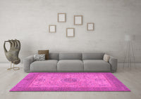 Machine Washable Abstract Pink Modern Rug, wshabs1317pnk