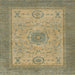 Square Abstract Copper Green Modern Rug, abs1317