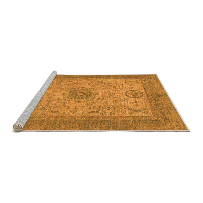 Sideview of Machine Washable Abstract Orange Modern Area Rugs, wshabs1317org