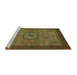 Sideview of Machine Washable Abstract Hazel Green Rug, wshabs1318