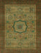 Machine Washable Abstract Hazel Green Rug, wshabs1318