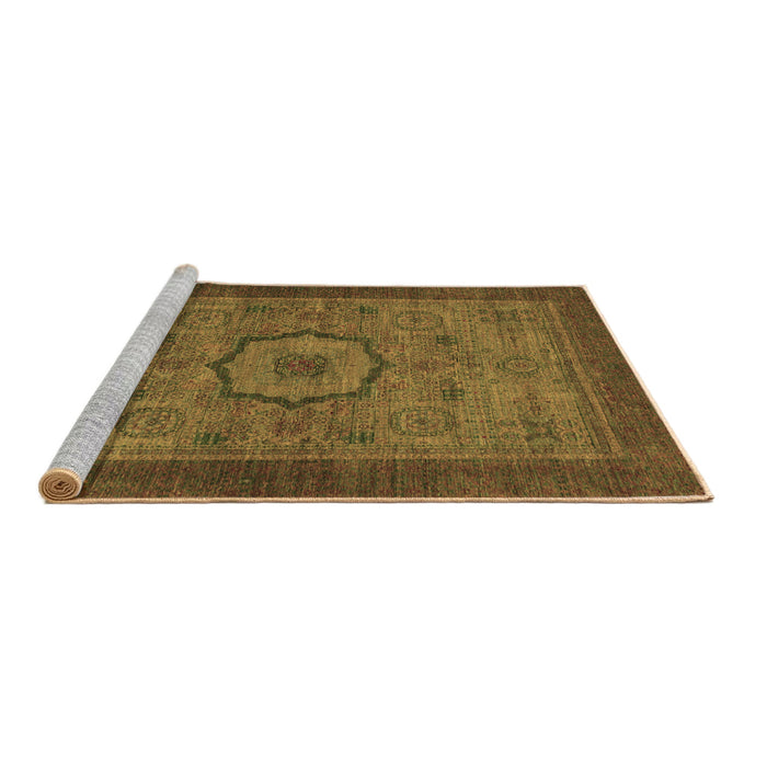 Sideview of Machine Washable Abstract Brown Modern Rug, wshabs1318brn