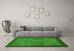 Machine Washable Abstract Green Modern Area Rugs in a Living Room,, wshabs1318grn