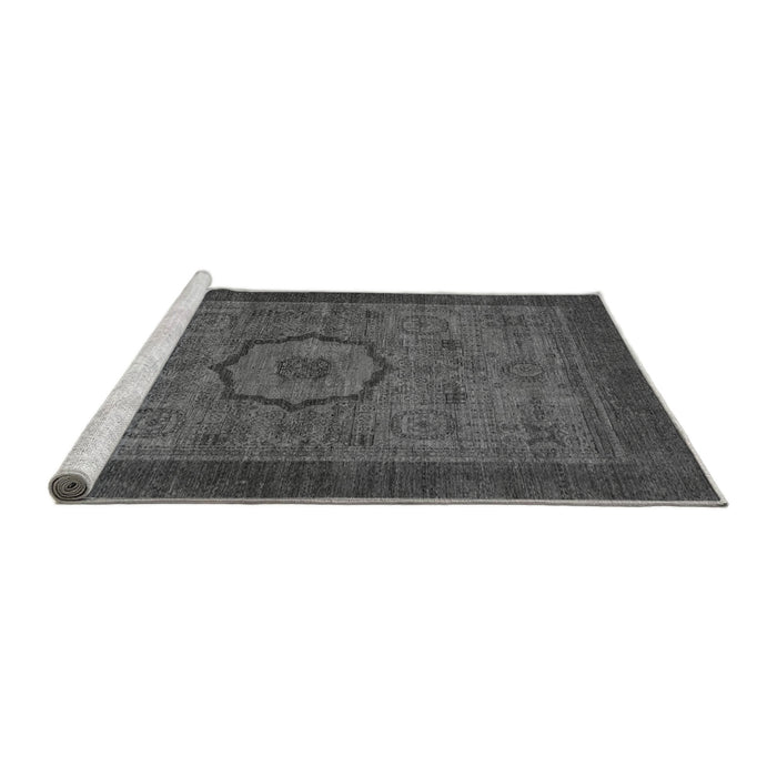 Sideview of Machine Washable Abstract Gray Modern Rug, wshabs1318gry