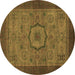 Round Abstract Brown Modern Rug, abs1318brn