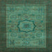 Square Abstract Light Blue Modern Rug, abs1318lblu