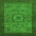 Square Abstract Green Modern Rug, abs1318grn