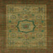 Square Abstract Hazel Green Modern Rug, abs1318