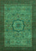 Machine Washable Abstract Turquoise Modern Area Rugs, wshabs1318turq