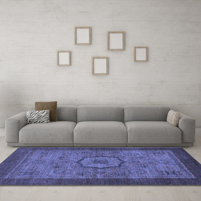 Machine Washable Abstract Blue Modern Rug in a Living Room, wshabs1318blu