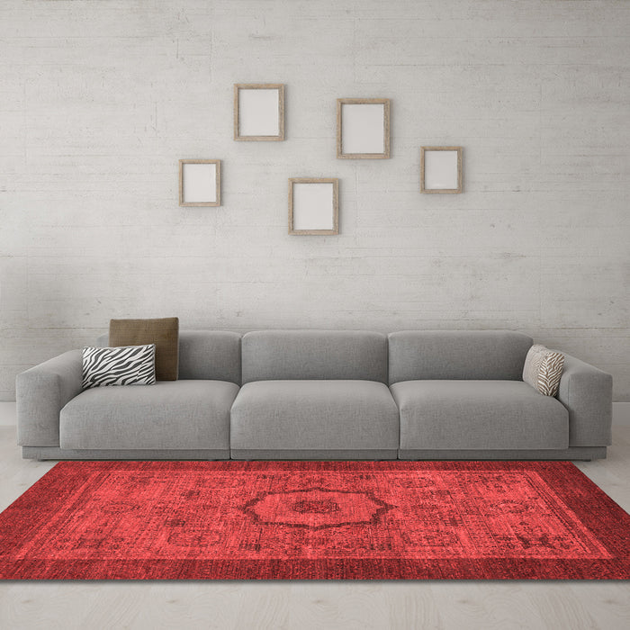 Modern Red Washable Rugs