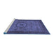 Sideview of Machine Washable Abstract Blue Modern Rug, wshabs1318blu