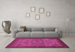 Machine Washable Abstract Pink Modern Rug in a Living Room, wshabs1318pnk