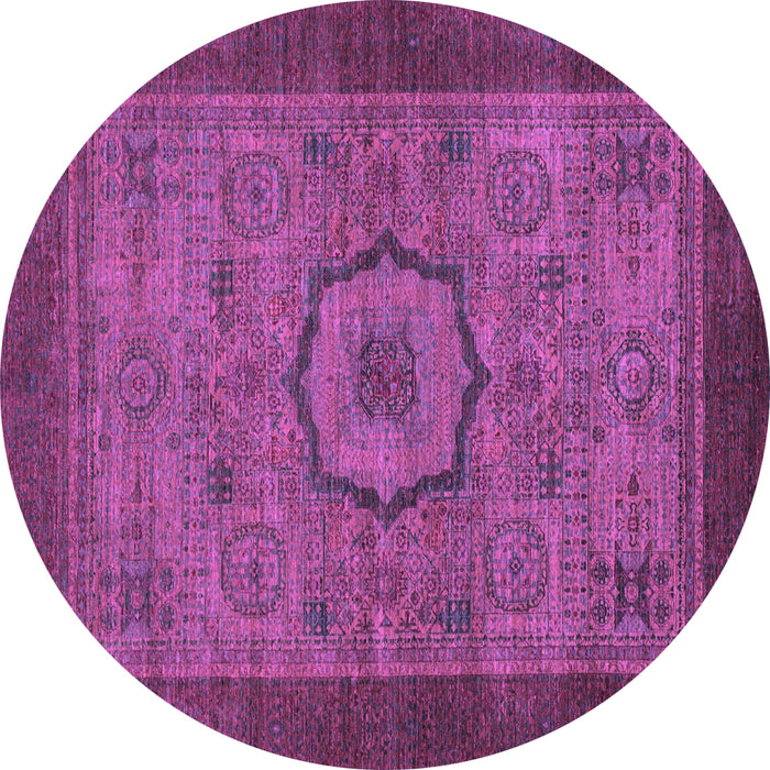 Round Abstract Purple Modern Rug, abs1318pur