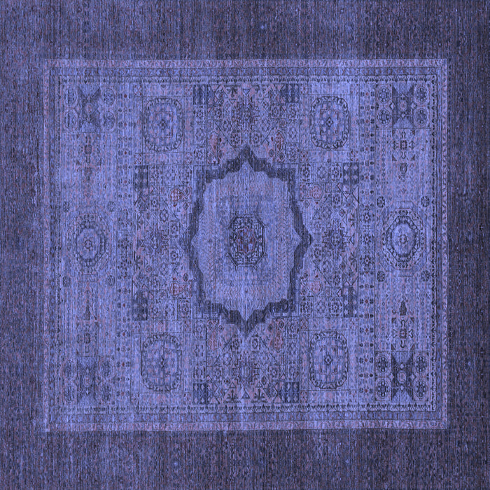 Square Abstract Blue Modern Rug, abs1318blu