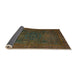 Sideview of Abstract Antique Bronze Green Modern Rug, abs1319