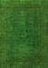 Machine Washable Abstract Green Modern Area Rugs, wshabs1319grn