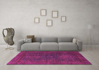 Machine Washable Abstract Pink Modern Rug, wshabs1319pnk