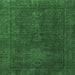 Square Machine Washable Abstract Emerald Green Modern Area Rugs, wshabs1319emgrn