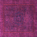 Square Machine Washable Abstract Pink Modern Rug, wshabs1319pnk