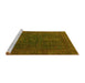 Sideview of Machine Washable Abstract Yellow Modern Rug, wshabs1319yw