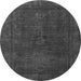 Round Machine Washable Abstract Gray Modern Rug, wshabs1319gry