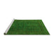 Sideview of Machine Washable Abstract Green Modern Area Rugs, wshabs1319grn