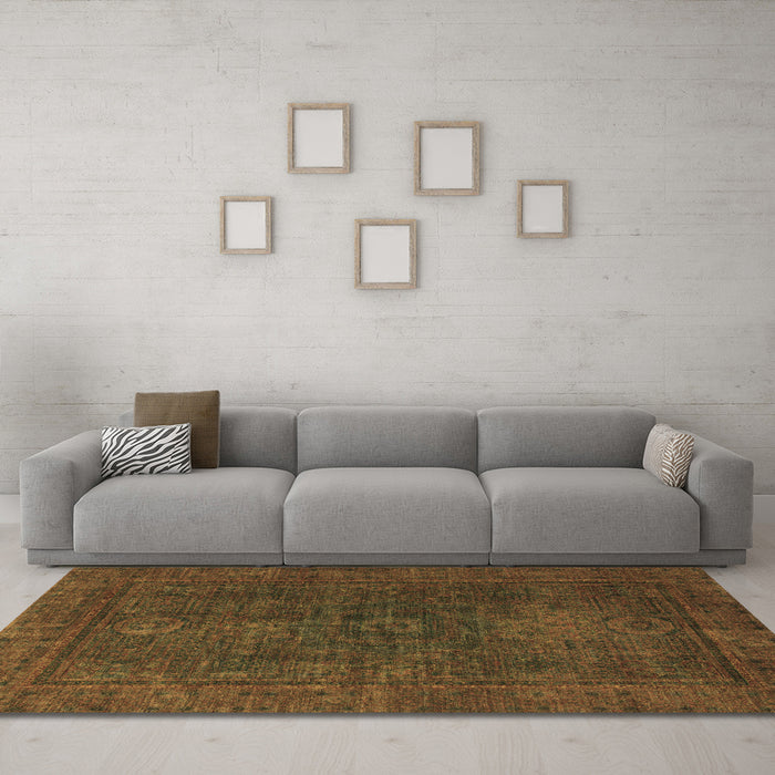Machine Washable Abstract Brown Modern Rug in a Living Room,, wshabs1319brn