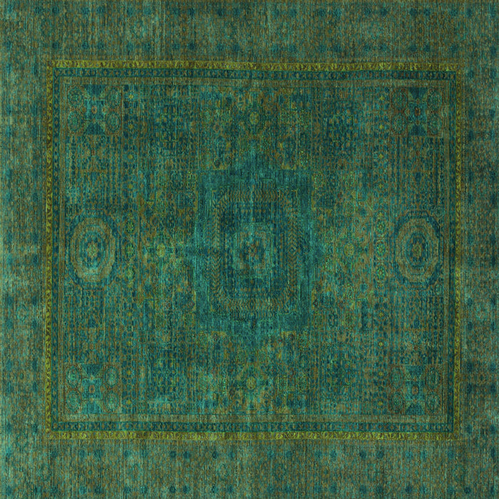 Square Machine Washable Abstract Turquoise Modern Area Rugs, wshabs1319turq