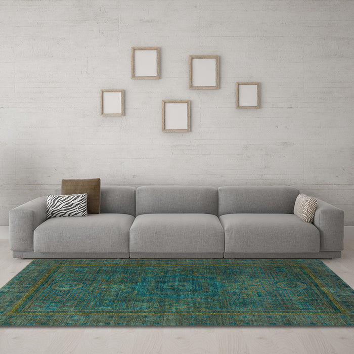 Machine Washable Abstract Light Blue Modern Rug in a Living Room, wshabs1319lblu