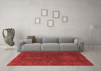 Machine Washable Abstract Red Modern Rug, wshabs1319red