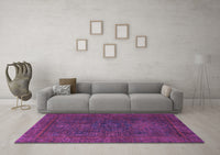 Machine Washable Abstract Purple Modern Rug, wshabs1319pur