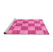 Sideview of Machine Washable Checkered Pink Modern Rug, wshabs131pnk