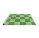 Sideview of Machine Washable Checkered Turquoise Modern Area Rugs, wshabs131turq