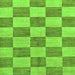 Square Machine Washable Checkered Green Modern Area Rugs, wshabs131grn