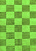 Machine Washable Checkered Green Modern Area Rugs, wshabs131grn