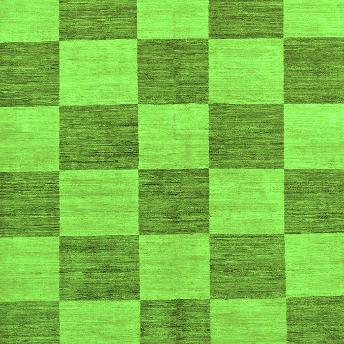 Machine Washable Checkered Green Modern Area Rugs, wshabs131grn