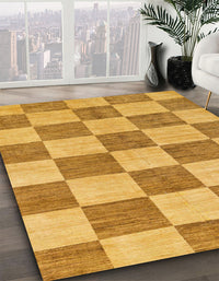 Abstract Orange Checkered Rug, abs131