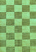 Machine Washable Checkered Turquoise Modern Area Rugs, wshabs131turq