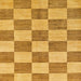 Square Abstract Orange Checkered Rug, abs131