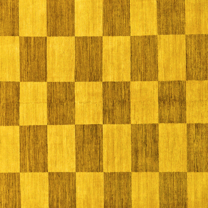 Square Machine Washable Checkered Yellow Modern Rug, wshabs131yw