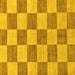 Square Machine Washable Checkered Yellow Modern Rug, wshabs131yw