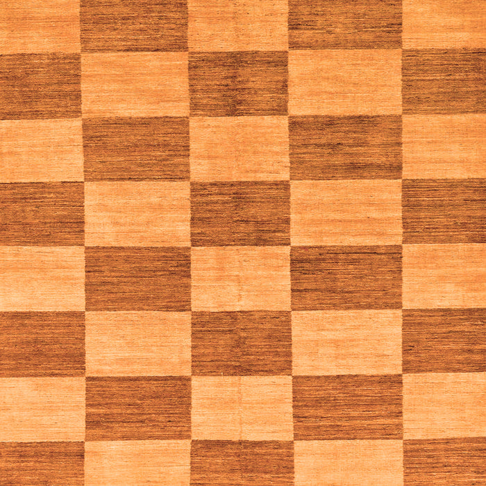 Square Machine Washable Checkered Orange Modern Area Rugs, wshabs131org
