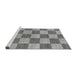 Sideview of Machine Washable Checkered Gray Modern Rug, wshabs131gry