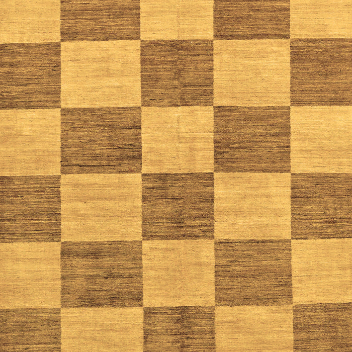 Machine Washable Checkered Brown Modern Rug, wshabs131brn