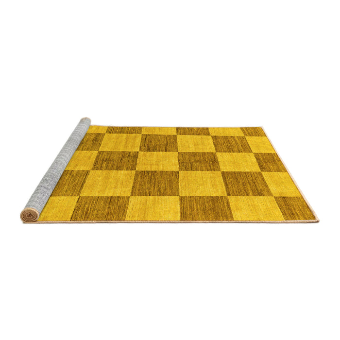 Sideview of Machine Washable Checkered Yellow Modern Rug, wshabs131yw