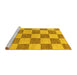 Sideview of Machine Washable Checkered Yellow Modern Rug, wshabs131yw