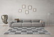 Machine Washable Checkered Gray Modern Rug in a Living Room,, wshabs131gry