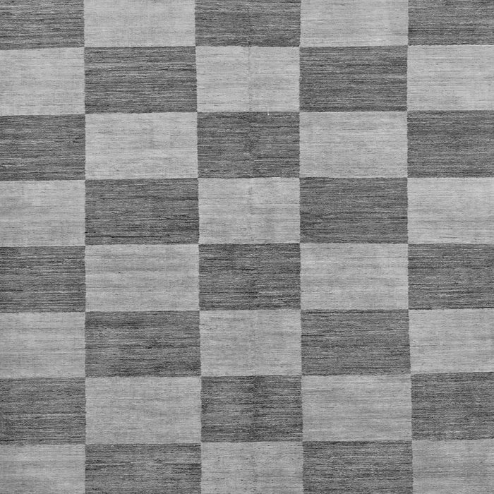 Square Machine Washable Checkered Gray Modern Rug, wshabs131gry